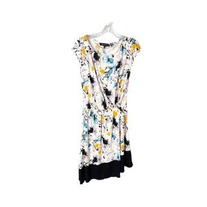 Robert Rodriquez Floral Asymmetrical Hem Cap Sleeve Women Size Small Dress